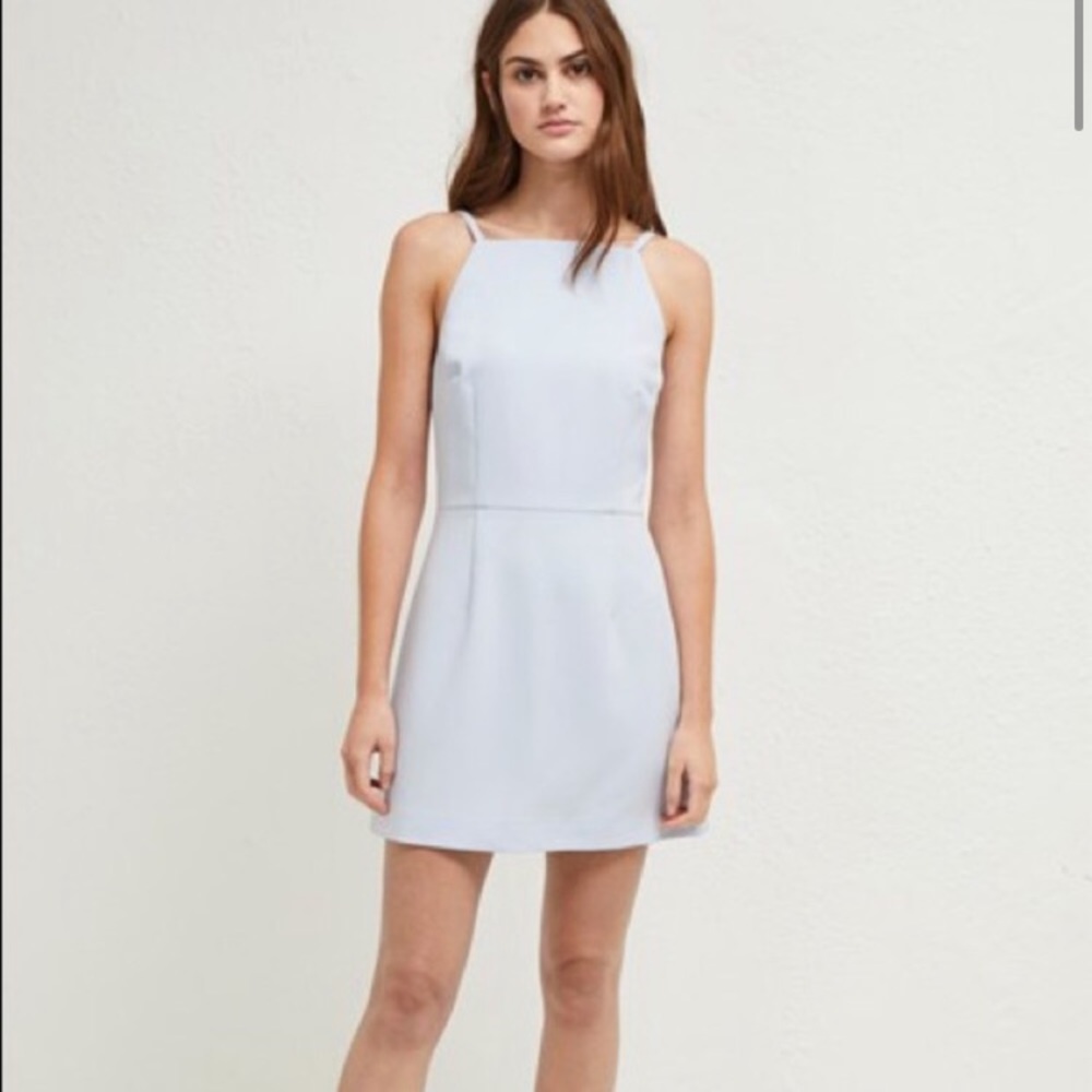 French Connection whisper high square neck dress